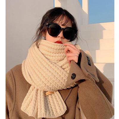 Grobstrickwolle Schal Damen Winter Vielseitig Mädchen Student Einfarbig Lätzchen Trend Herren Kaschmir Warm Neu Wickelbekleidung Stola