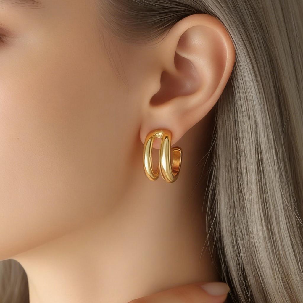 Wind Circle Earrings Women's Stainless Steel Exaggerated Large Earrings Ear Buckles Personalized Ear Accessories Women