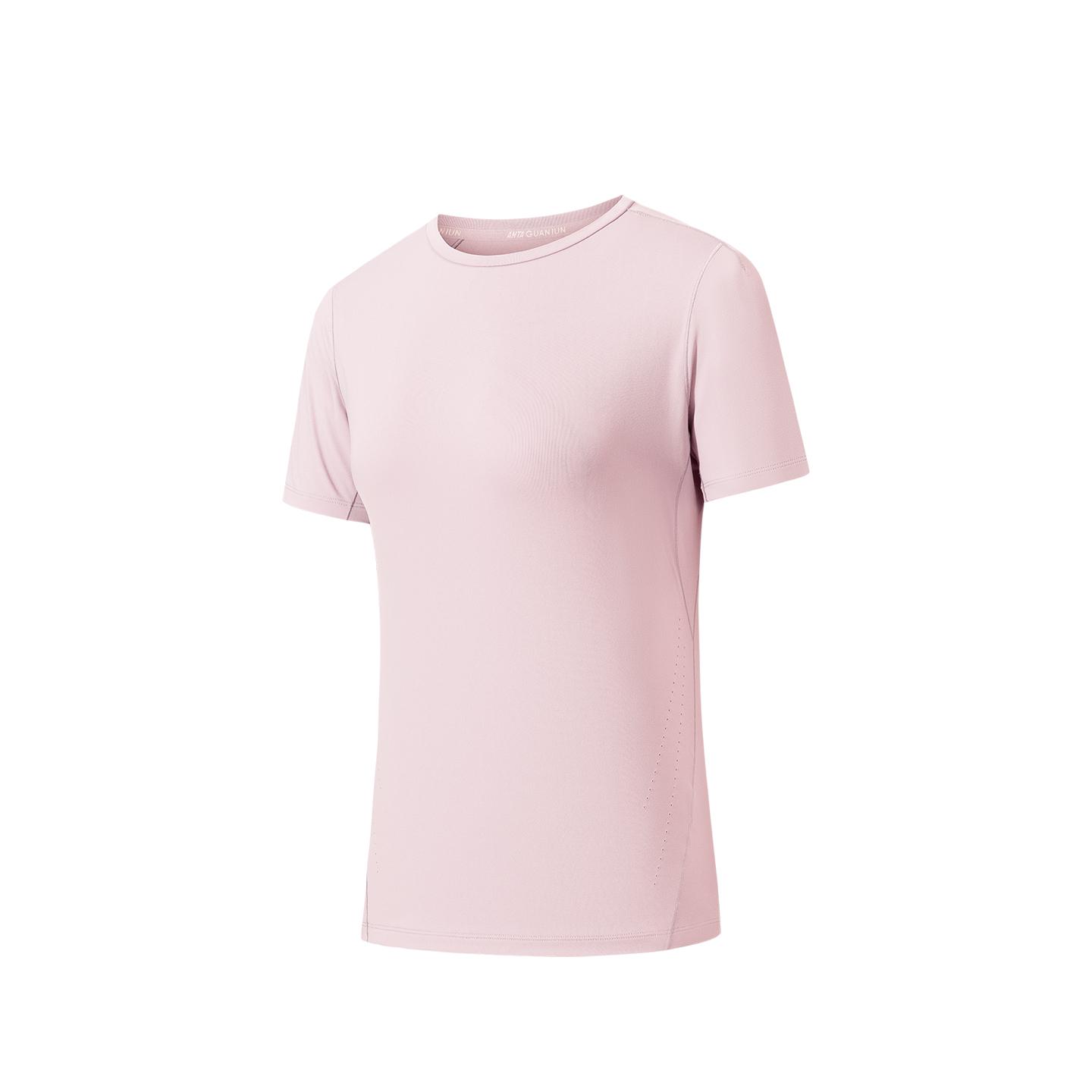 

Anta Champion Outdoor Series Hiking Short Sleeve Knitted T-Shirt Women tops Light-Cloud-Pink 162620115-2 S