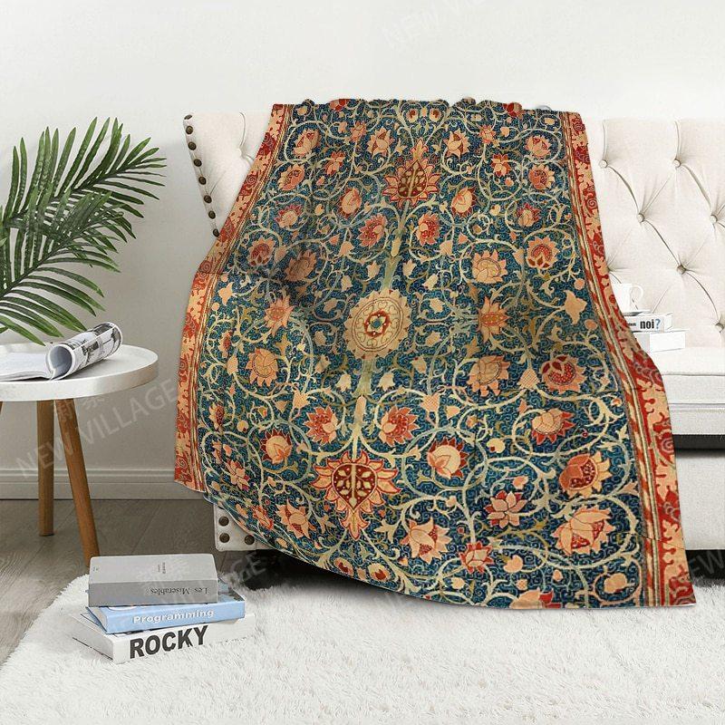 Bohemian Pattern Digital-printed Polyester Bedroom Velvet Flannel Cover Blanket Fleece Soft Sofa Cover Blankets for Beds