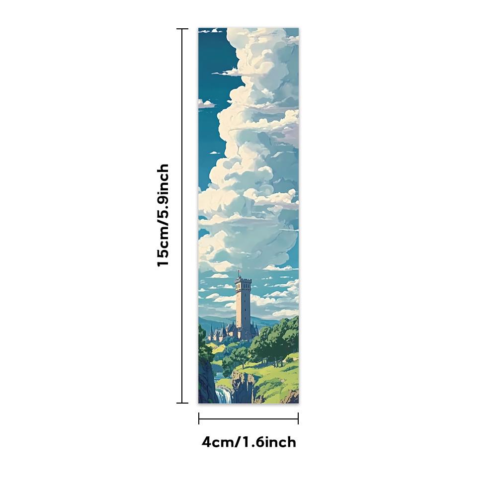 32 pcs, Anime Landscape Bookmarks, Blue Sky, Landscape, For Teachers, Readers and Lovers, Bookmarks, Gifts, Party, Birthday