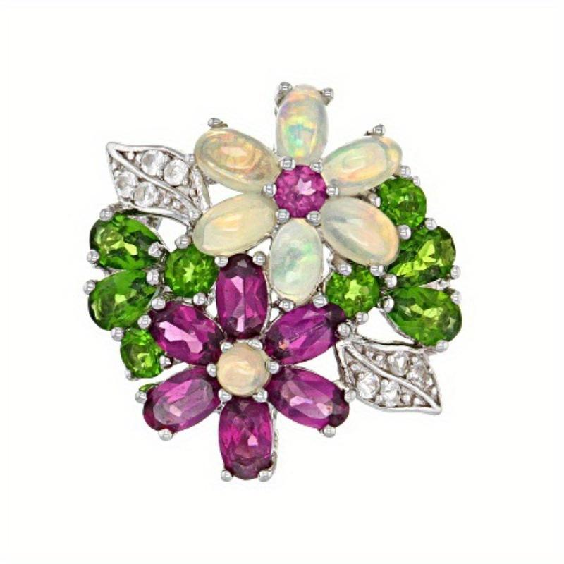 Color treasure flower ring, suitable for Independence Day party, opal, color treasure parquet, fresh and chic, full of romantic vitality.