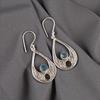 London Blue Topaz Gemstone 925 Sterling Silver Handmade Jewelry Earrings 1.91" EE-90-8