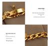 Exaggerated European-American Belt Buckle Necklace: NK Chain Clavicle Titanium Steel 18k Gold Choker for Women - P981