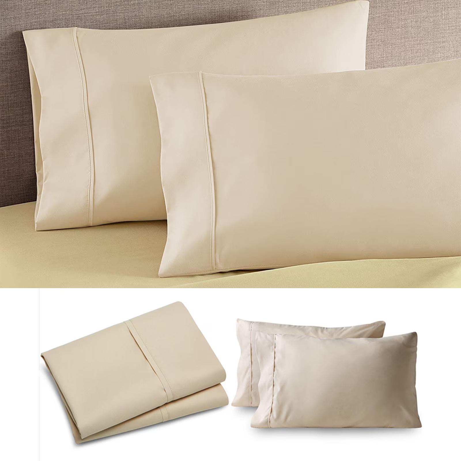 

Set Of Two Extra-large Pillowcases - Ultra-soft Brushed Microfiber Pillowcases With Envelope Closure, 20x36 Inches, Cool And Breathable Bedding Set. One Size бежевый