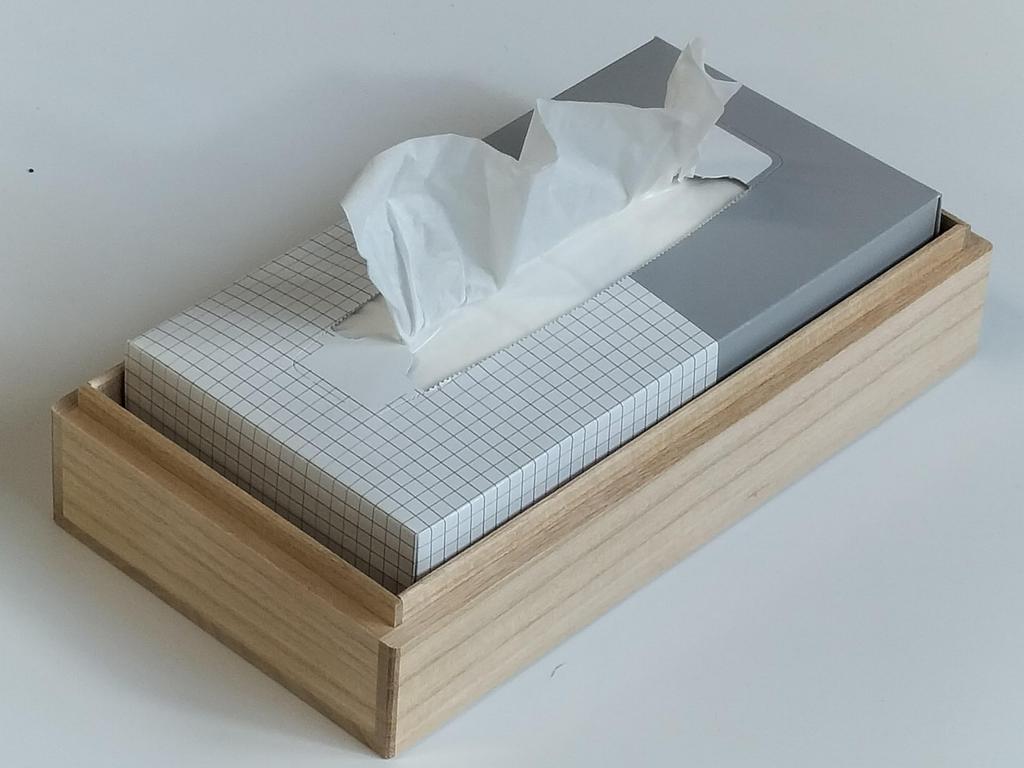 Urakami Kiri Kogei Paulownia Wood Tissue Box, Natural Wood, Made In Japan