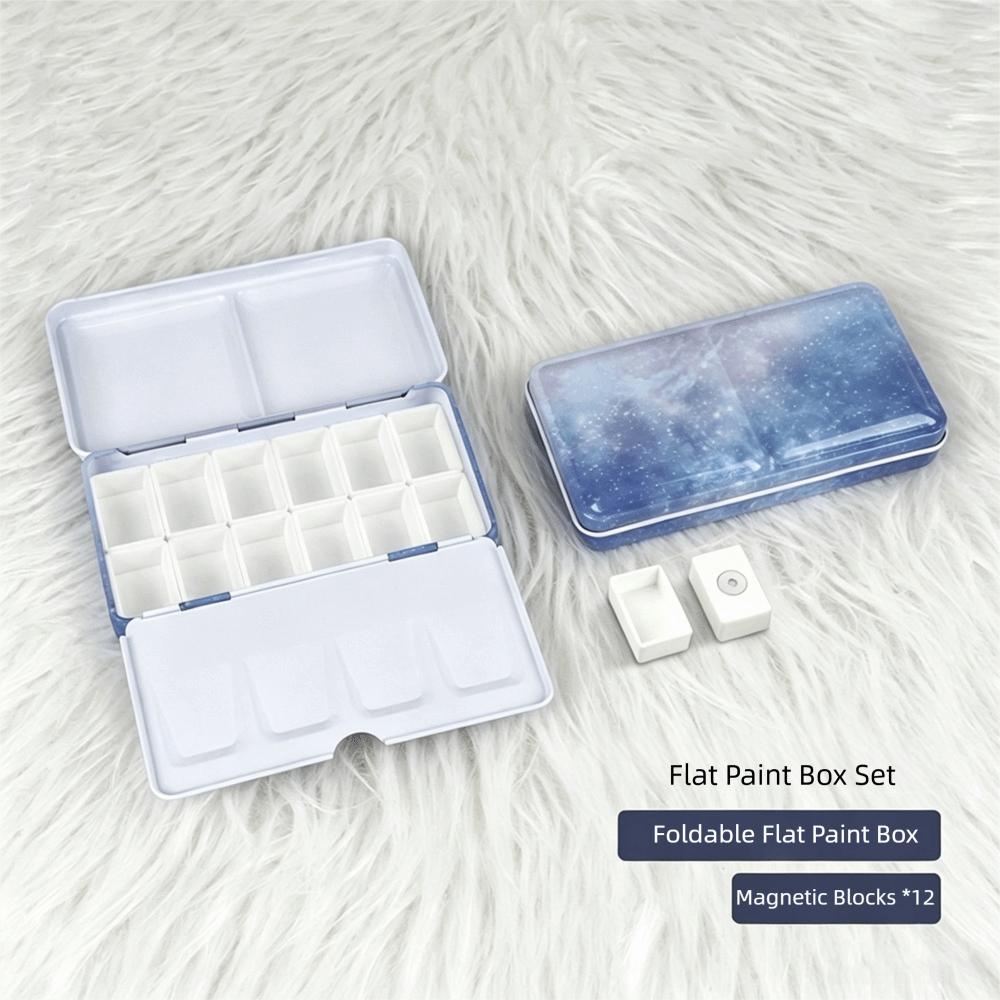 Metal Construction Watercolor Paint Box Small Size Folding Paint Box For Gouache Painting
