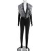 European Fashion Spicy Girl Autumn/Winter 2025 Women's Long Sleeve Fur Bodysuit Tights