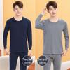 Men's Pure Cotton Thermal Underwear Set: High Neck Top & Bottoms for Cold Protection and Quick Warmth