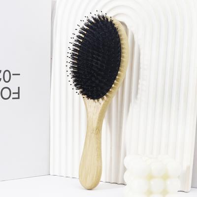 1pc Bamboo and Wood Air Cushion Hair Brush, Natural Mane and Anti Slip Grip, Scalp massager,Special for Real Hair Wigs