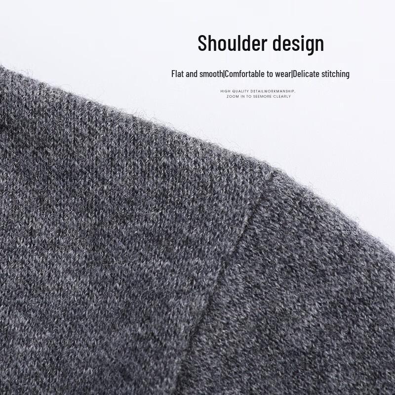 Hengyuanxiang Men's 100% Wool Thick Cardigan Sweater