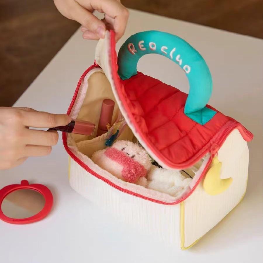 Cute House Storage Bag For Women Large Capacity Makeup Bag Portable Travel Toiletry Organizer Tote