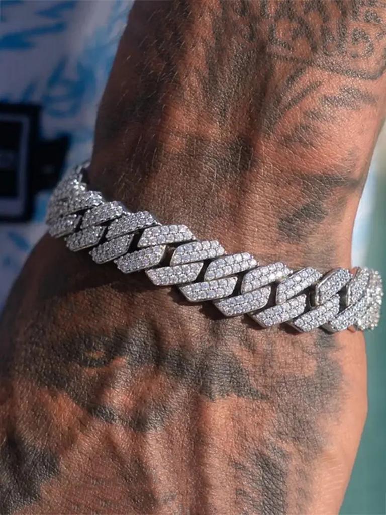14MM IJzige Prong Link Cubaanse Ketting Armbanden voor Mannen Vrouwen Vol Strass Steentjes Chunky Miami Cubaanse Armband Punk Hip Hop Sieraden Cadeau