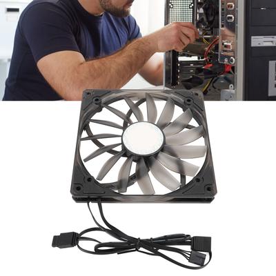 140mm Thin 15mm PWM ARGB PC Case Fan MFDB Dynamic Pressure Bearing 5V ARGB Sync Temperature Control 300-1100RPM Cooling Fan