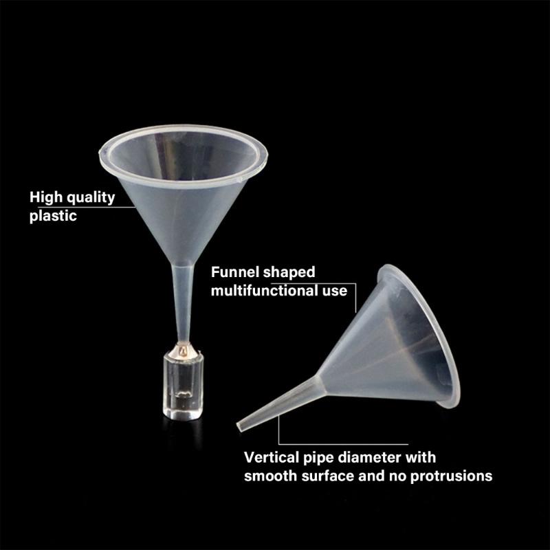 3 Pieces Clear Funnel Perfume Funnel Small Funnel Plastic Funnel for Lab Water Bottle Powder Filling Bottles