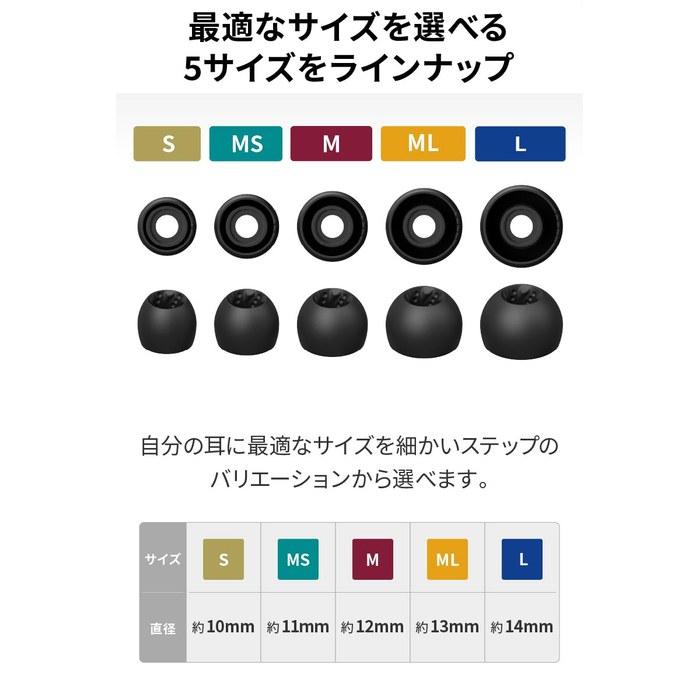 JVC EP-FX12ML-B Ear Pieces SpiralDot Pro 4-Count ML Size Black