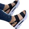Summer new large-size women's shoes wide-sided word with sweet wind thick-soled wedge sandals women