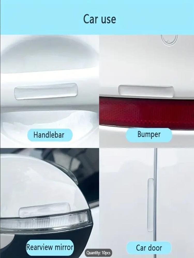 10PCS Transparent Door Impact Mats, Silicone Seal, Household Transparent Impact Seal Tape, Transparent Mute Strip