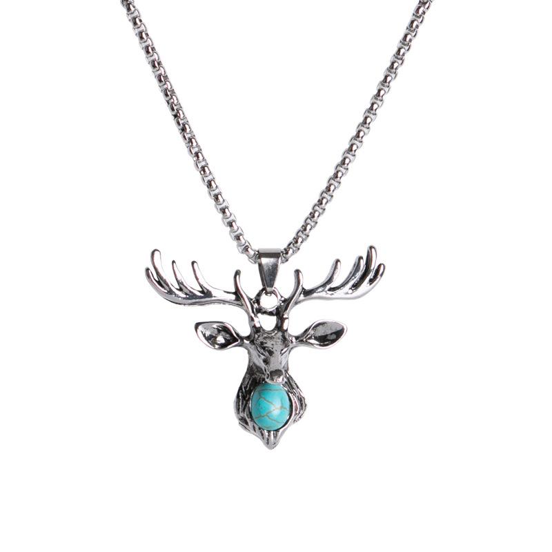

Personalized elk necklace hipster men and women simple pendant accessories retro hiphop hip hop clothes accessories