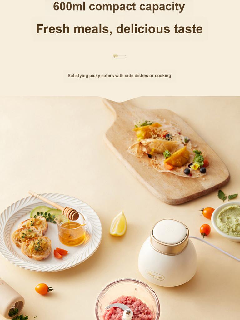 Bear/Kleine Beer Vleesmolen Babyvoeding Maker, Babyvoeding Processor, Huishoudelijke Elektrische Mini Vleesmolen & Smoothie Maker