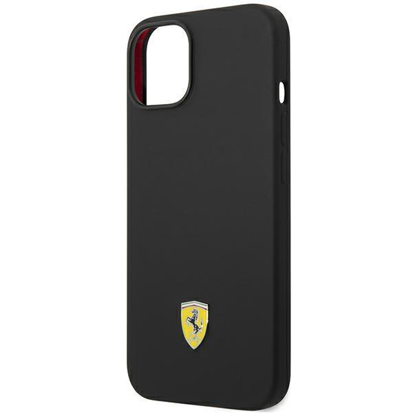 Ferrari Fehcp14Ssibbk Iphone 14 / 15 / 13 6.1 Czarny/Black Hardcase Silicone Metal Logo