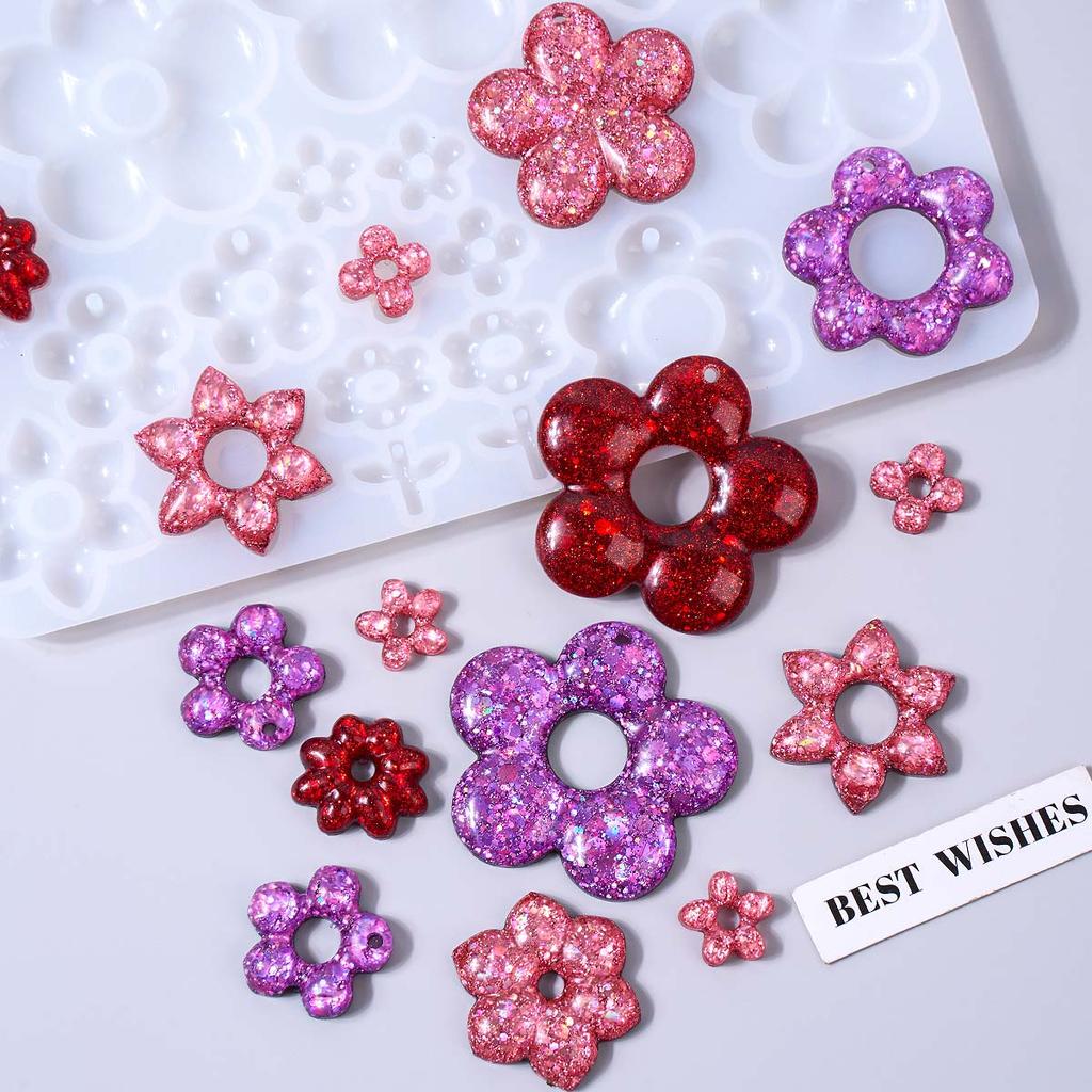 3D Flower Shape Pendant Earring Silicone Mold DIY Creative Jewelry Crafts Making Crystal Epoxy Resin Necklace Molds Art Gifts