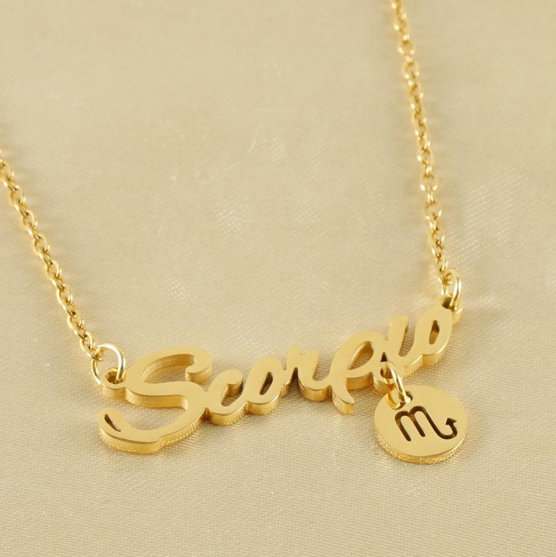 18k Stainless Steel Zodiac Constellation Necklace - European & American Style