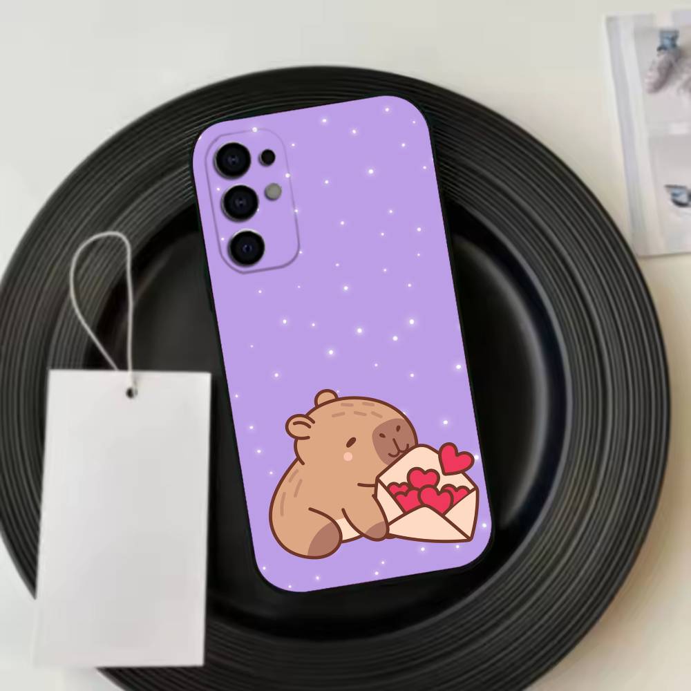 Lovely C-Capybara  Phone Case For Samsung S25,S24,S21,S22,S23,S30,Ultra,S20,Plus,Fe,Soft Silicone Black Cover
