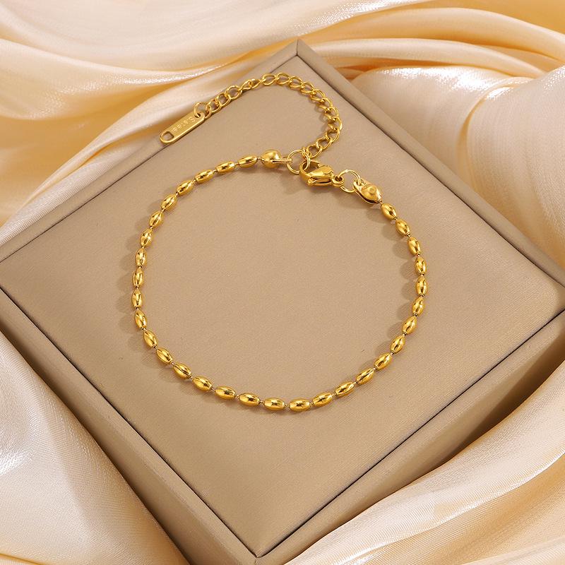 

Женский браслет из титановой стали с четырехлистным клевером - Легкая роскошь, цепочка для DIY