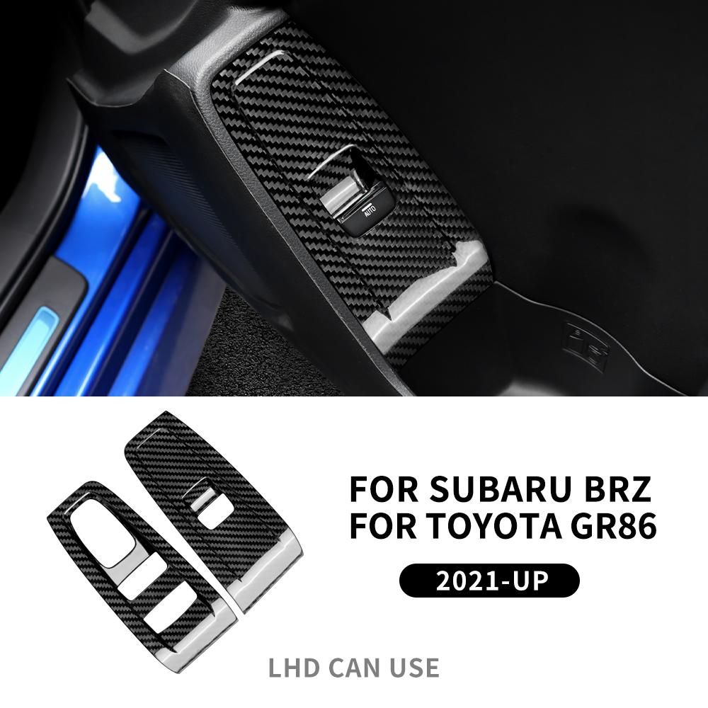 Real Hard Carbon Fiber Interior Trim LHD For Subaru BRZ Toyota GR86 2025 2025 2025 2025 Car Door Window Switch Button Sticker