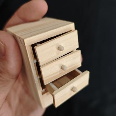 1/12 Scale Miniature Wooden Bedside Cabinet Model Ornament - DIY Miniature Photography Props- Seasonal Decor - Perfect Gift