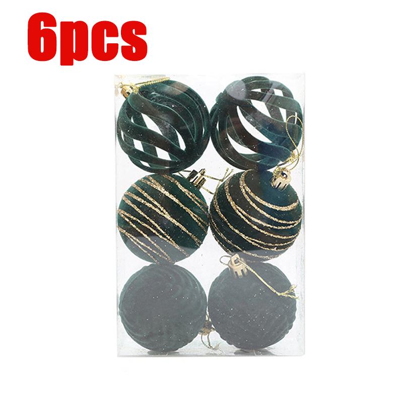 6cm 6/12pc Christmas Balls Ornaments Velvet Xmas Tree Hanging Ball Festival Party Home Wedding Decor Wreath Garland Pendant Gift
