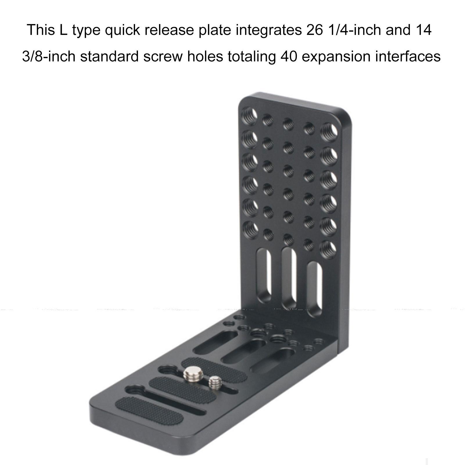 

L Shaped Camera Cheese Plate with 1 4 and 3 8 Threaded Holes Extension Switching Mounting Plate for DSLR Camera