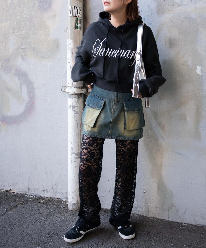 WEGO Angel Print Short Short Spring Korean Size Black Hoodie, Top, Sweatshirt, Length, Outfit, Streetwear, Girly, Style, Gift, Present, Spring,