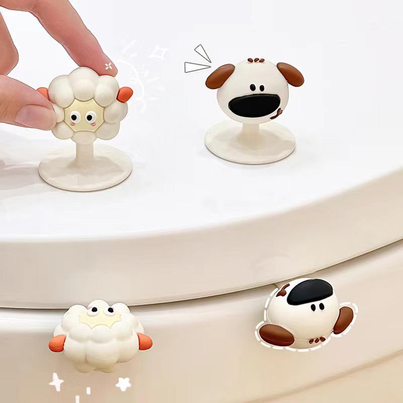 Touchless Cartoon Toilet Lid Lifter - Sheep & Puppy Design