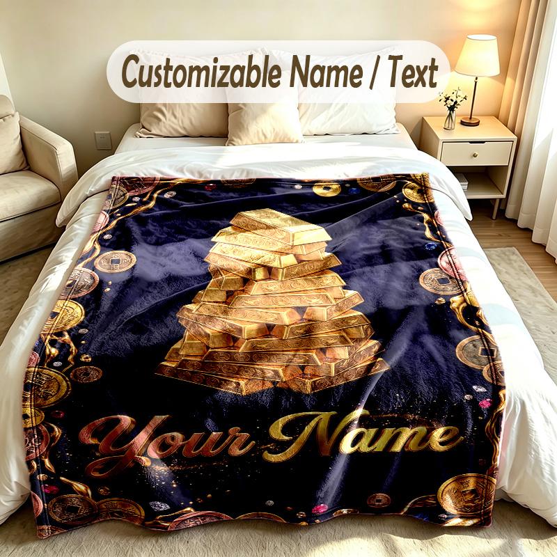 Decorative Artwork Theme Custom Blanket Personalized Name & Text Customized Soft Warm Throw Blanket Home Decor