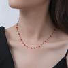 Crystal Clip Square Chain Titanium Steel Necklace Women's Premium Clavicle Chain