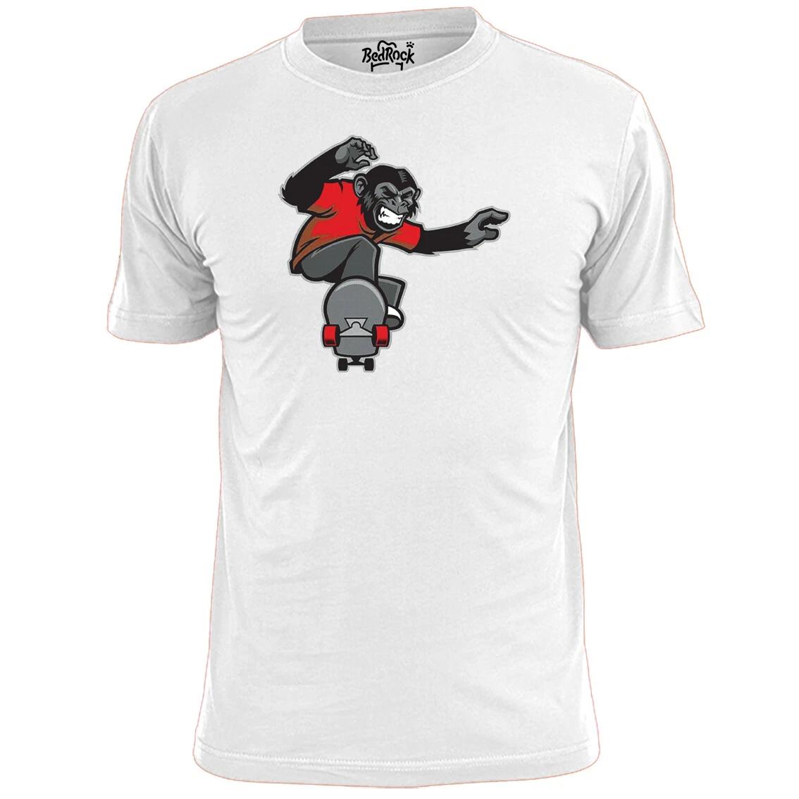 

Mens Chimp Riding Skateboard Funny T shirt S