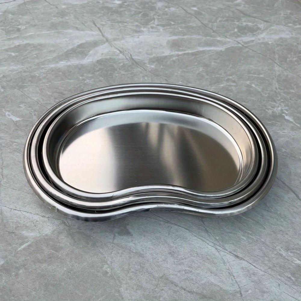 3Pcs/Set Stainless Steel Kidney Shaped Sterilized Tray Jar Pot Container Bottle Tweezers Dental Surgical Cosmetic Tattoo Accesory