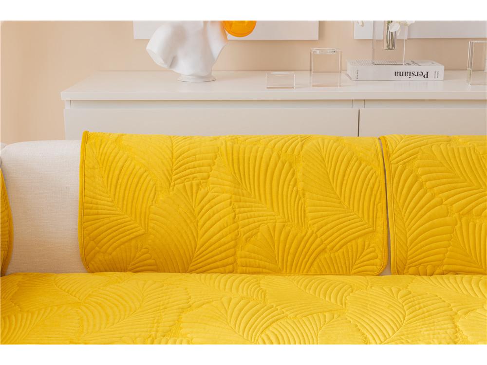 Autumn/Winter Super Soft Plush Banana Leaf Sofa Cushion: Modern Minimalist Solid Color Double Seat Cushion