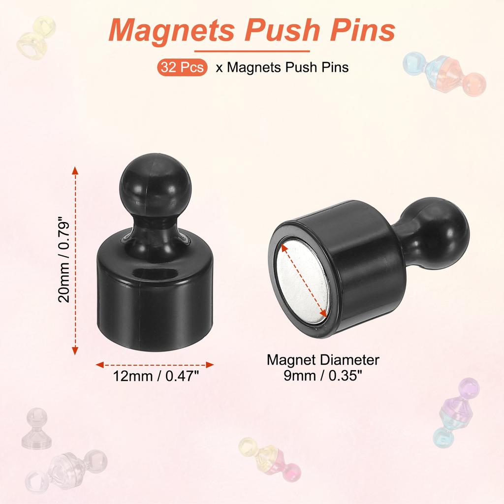 32Pcs Magnets Push Pins Strong Fridge Magnets Magnetic Whiteboard Decorative Thumbtacks for Refrigerator Locker Calendar Office