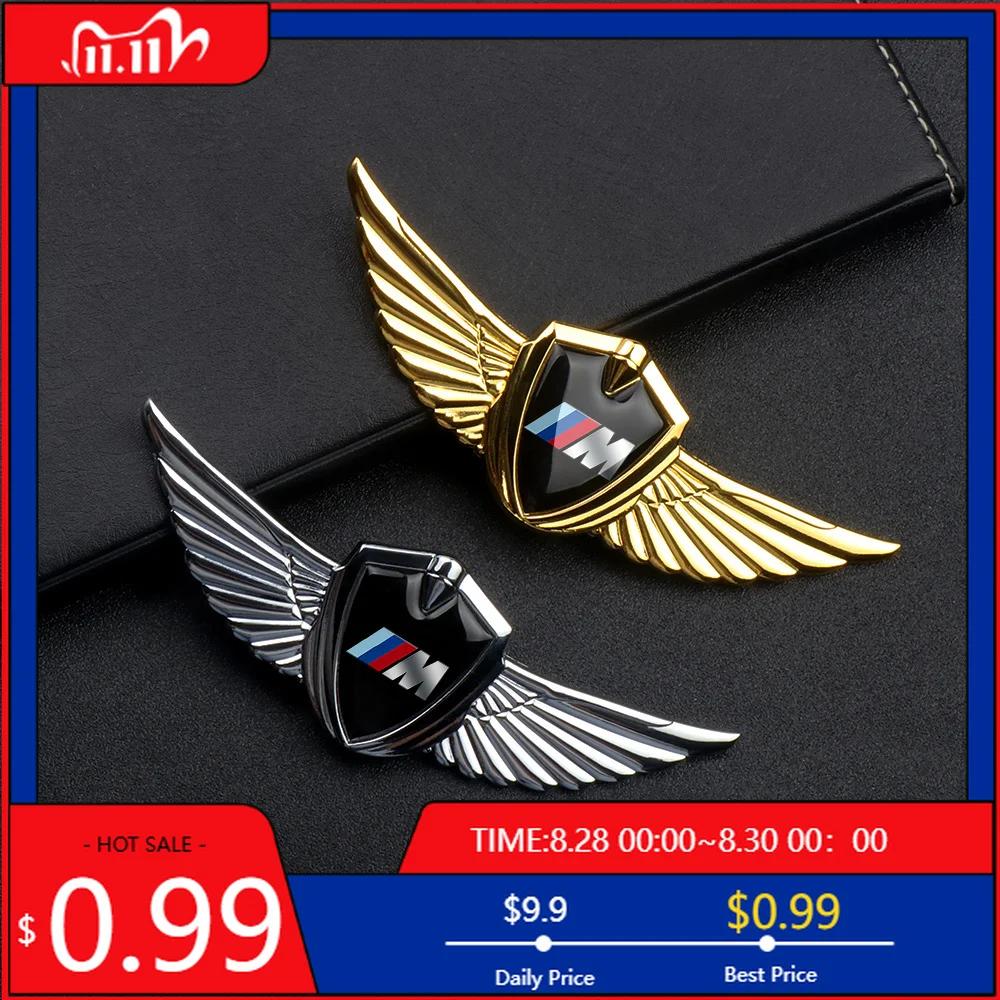 BAAZ2 Car Sticker For BMW 1pc 3D Metal Wings Car Side Mark Window Body Sticker Decals For BMW M Performance E60 F30 E39 F10 E87 E36 F2