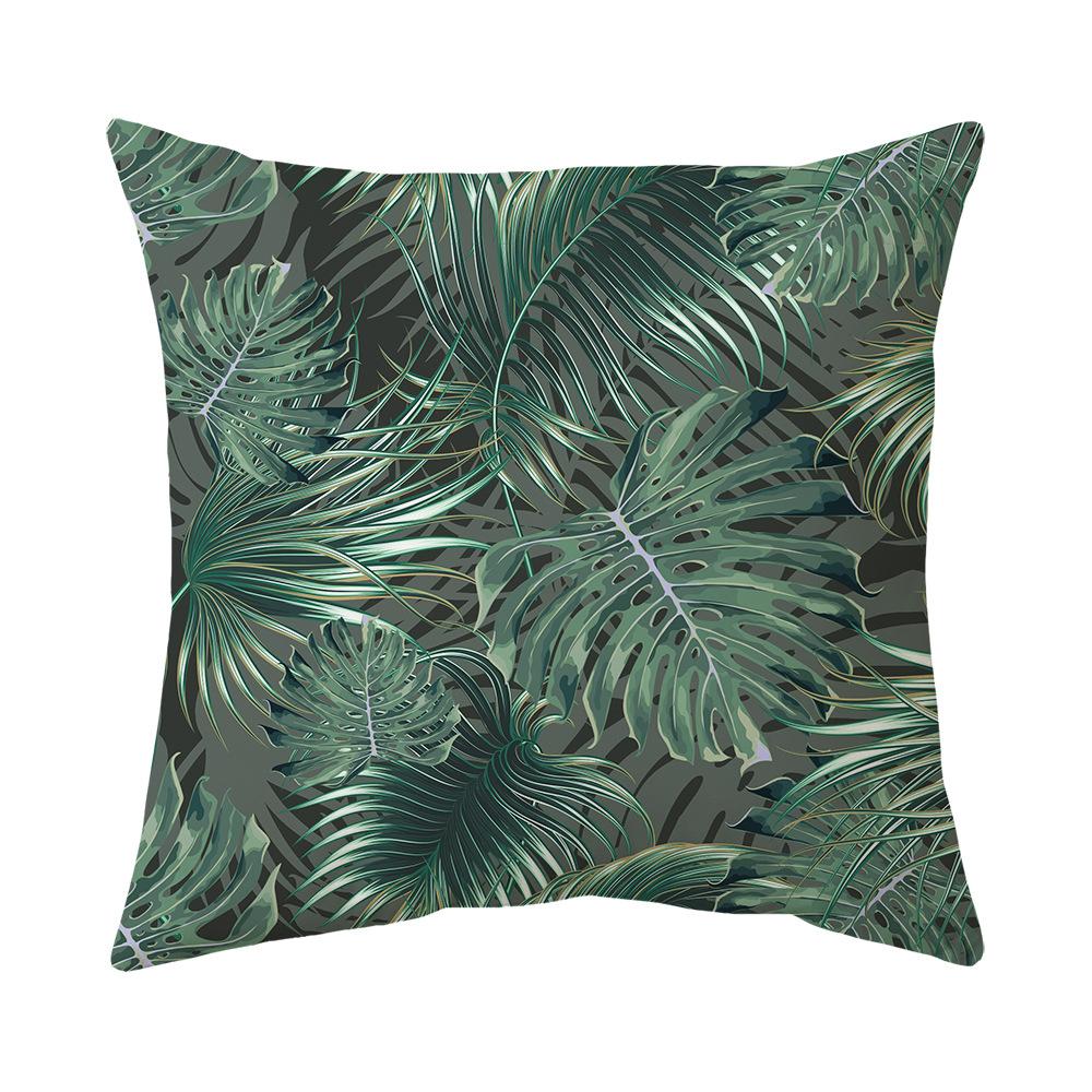 New Tropical Plant Cushion Peach Skin Pillow Nordic Fresh Living Room Sofa Pillow Cover
