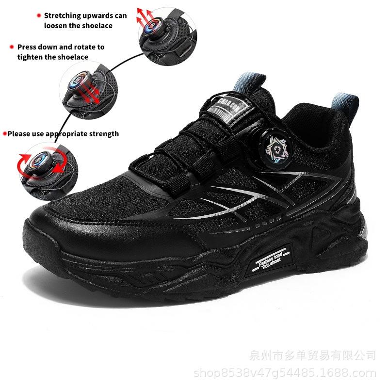 Side rotating buckle low-top soft-soled cushioning sneakers outdoor non-slip and wear-resistant mountaineering shoes comfortable off-road hiking shoes