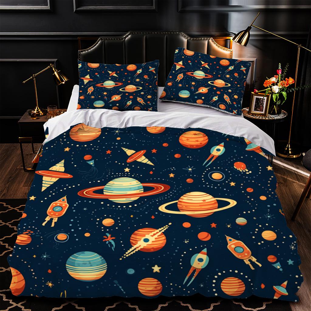 Cosmic Star Printing Bed Three-Piece Set, Bedding, Digital Printing Bedding