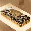 Löwe Leopard Muster Gold Metallic Lack Glas Handyhülle Für iPhone 17 Pro Max 16 15 14 13 12 11 Pro 15 14 Plus 17 Air 16E Hülle