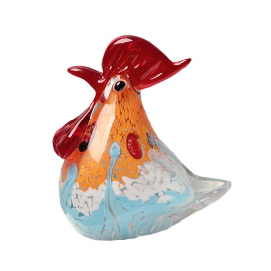 Ручна розписна керамічна фігурка півня Статуетка курки в стилі фермерського будинку Реалістична скульптура тварини Декорація для полиці, столу вдома та в офісі