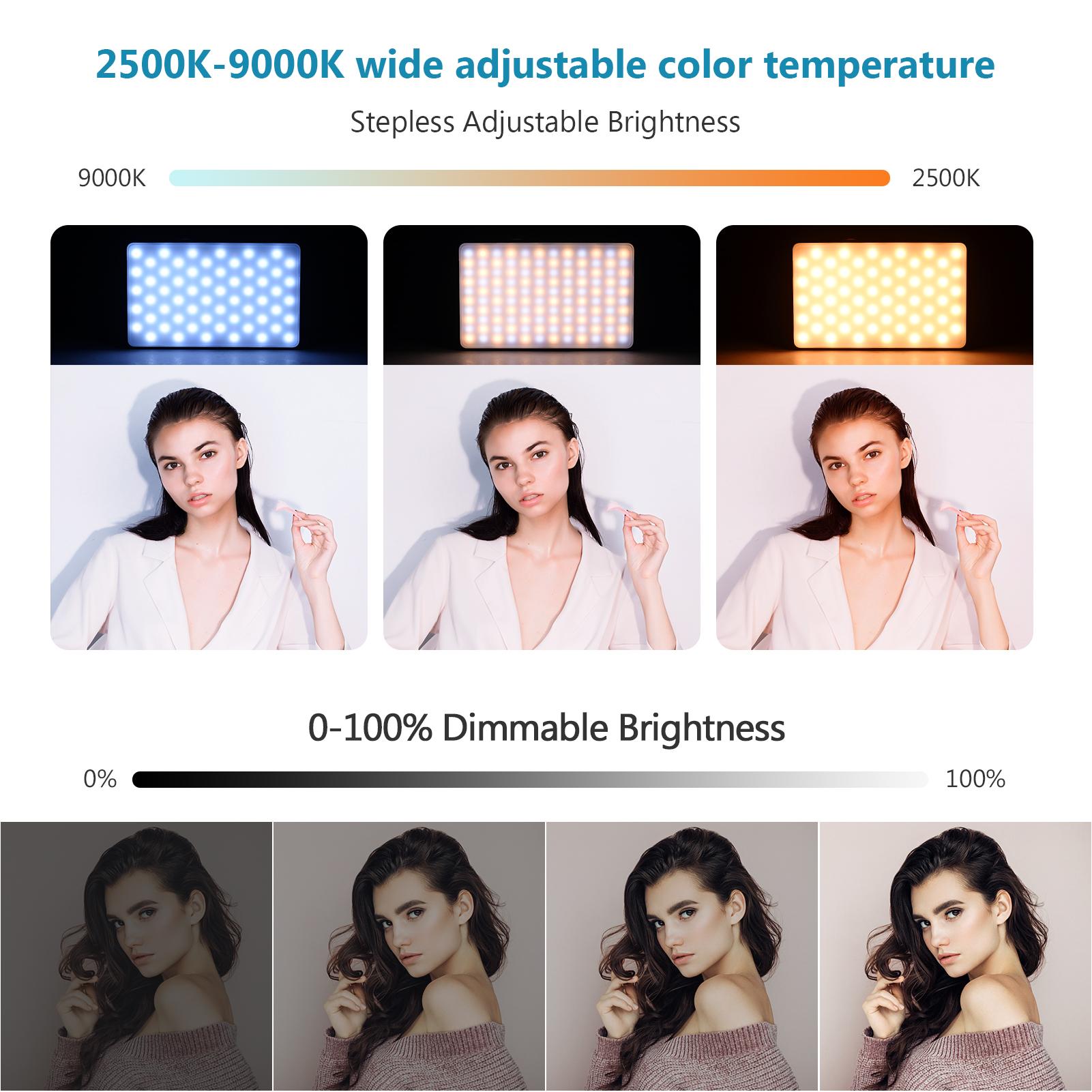 

Mini LED Photography Fill Light 120 LED 2500K 9000K Rechargeable Brightness Adjustable Pocket Video Light чёрный