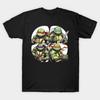 Men Black Print T-shirt Teenage Mutant Ninja Turtles - Donatello, Raphael, Michelangelo, And Leonardo No-Cut Transfer Paper Print Cotton Tshirt