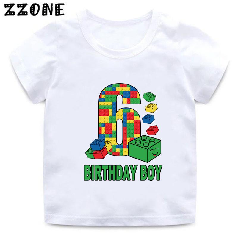 Master Builder Blocks Building Number Bow Print Boys Clothes 1 2 3 4 5 6 7 8 9 Years Birthday Kids T Shirt Baby Girls TShirts